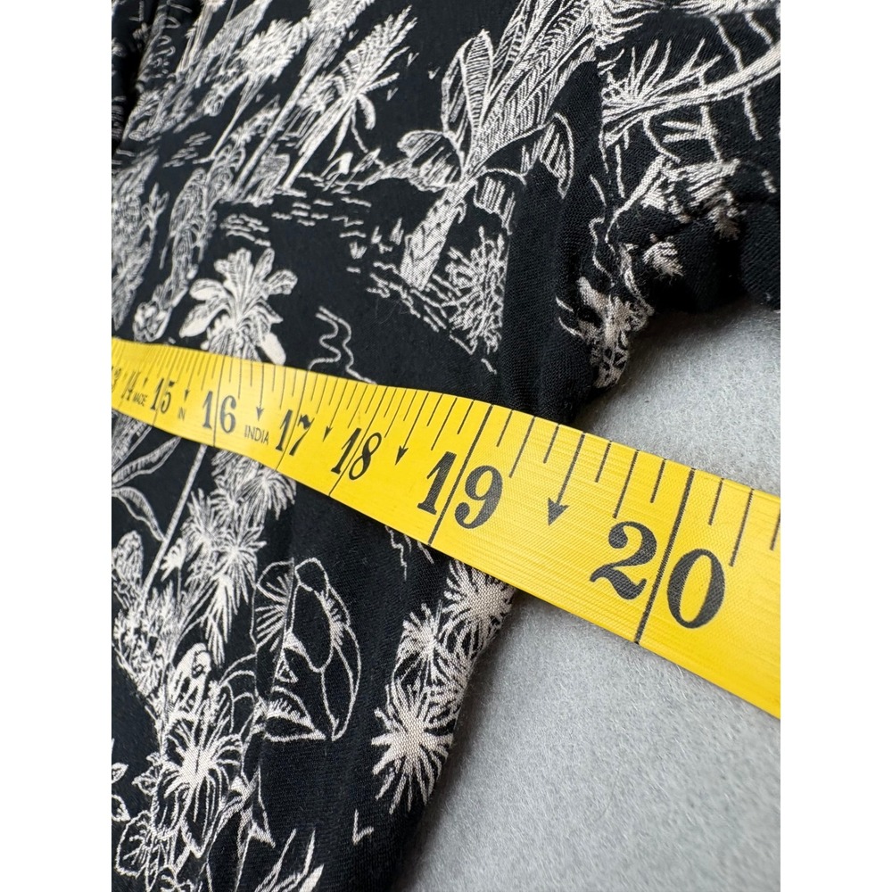 Topshop Tropical Jungle Toile Tie Front Shirt Black US 6 Modal - Picture 8 of 9